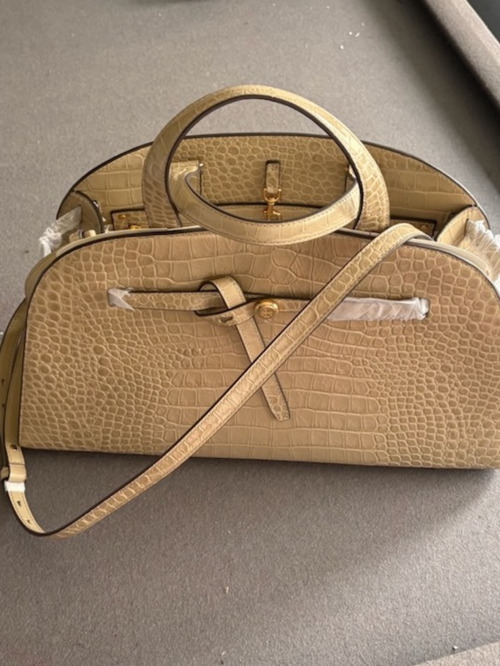 Tory Burch Romy Croc-Embossed Tote - Picture 4 of 8